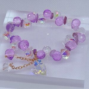 Purple and Gold Beaded Bracelet